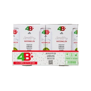 4B+ Sparkling Watermelon Juice - 500mL, 4-Pack x 4 Carton
